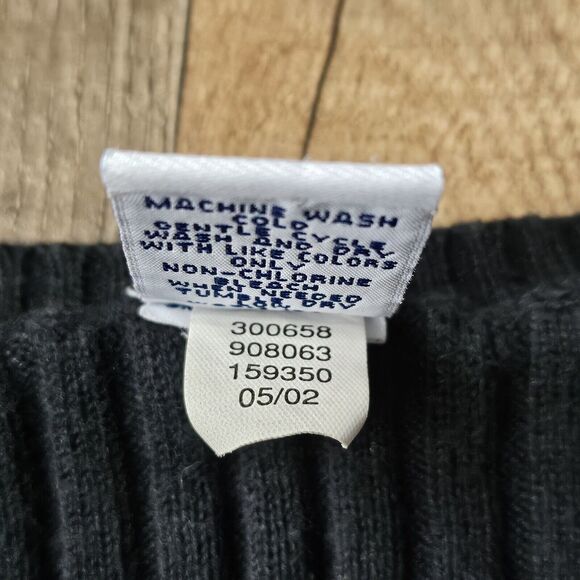 Vintage Y2K 2002 Gap Factory Womens M Blank Fine Ribbed Knit Sweater Black - Picture 5 of 7